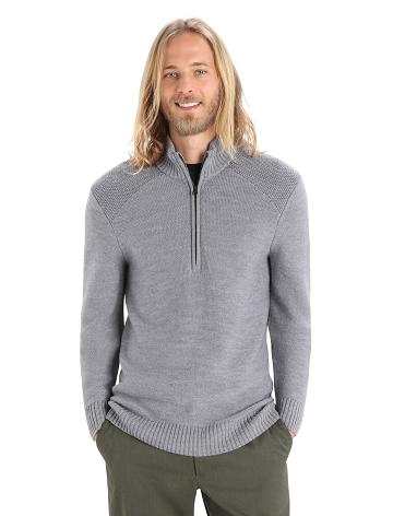 Icebreaker Merino Waypoint Long Sleeve Half Zip Top Miesten Huppari Harmaat | FI 1252SGLO